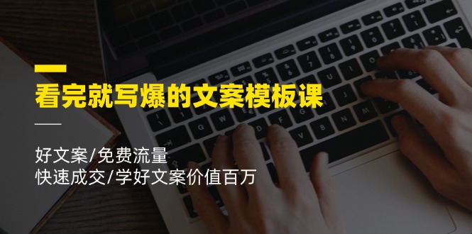 （11570期）看完就 写爆的文案模板课，好文案/免费流量/快速成交/学好文案价值百万-蓝悦项目网