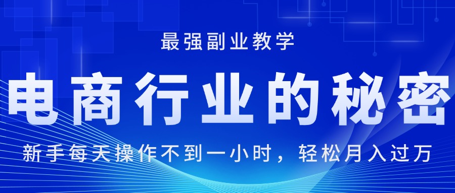 （11427期）电商行业的秘密，新手每天操作不到一小时，月入过万轻轻松松，最强副业…-蓝悦项目网