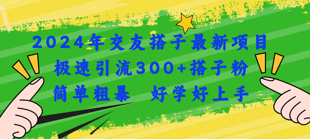 （11259期）2024年交友搭子最新项目，极速引流300+搭子粉，简单粗暴，好学好上手-蓝悦项目网