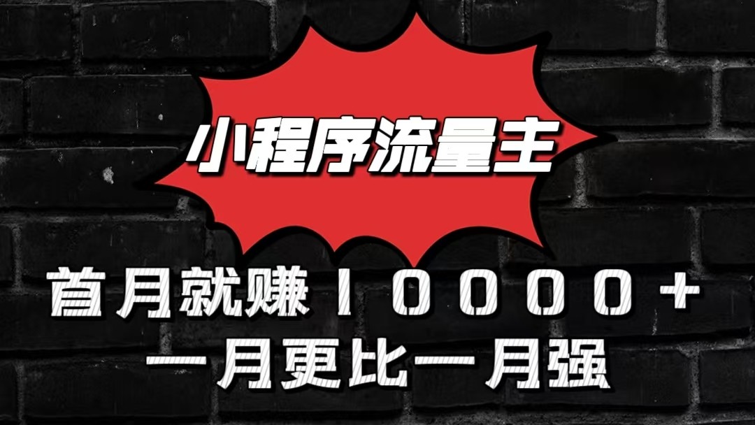 小程序流量主首月就赚10000+，一月更比一月强！小本创业首选-蓝悦项目网