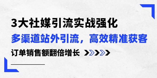 3大社交媒体引流方法实际操作加强，多种渠道站外引流/高效率营销获客/订单信息销售总额翻倍增长-蓝悦项目网