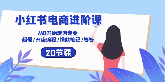 小红书电商升阶课：从0逐渐走向技术专业 养号/开店的流程/爆品手记/等（20节）-蓝悦项目网