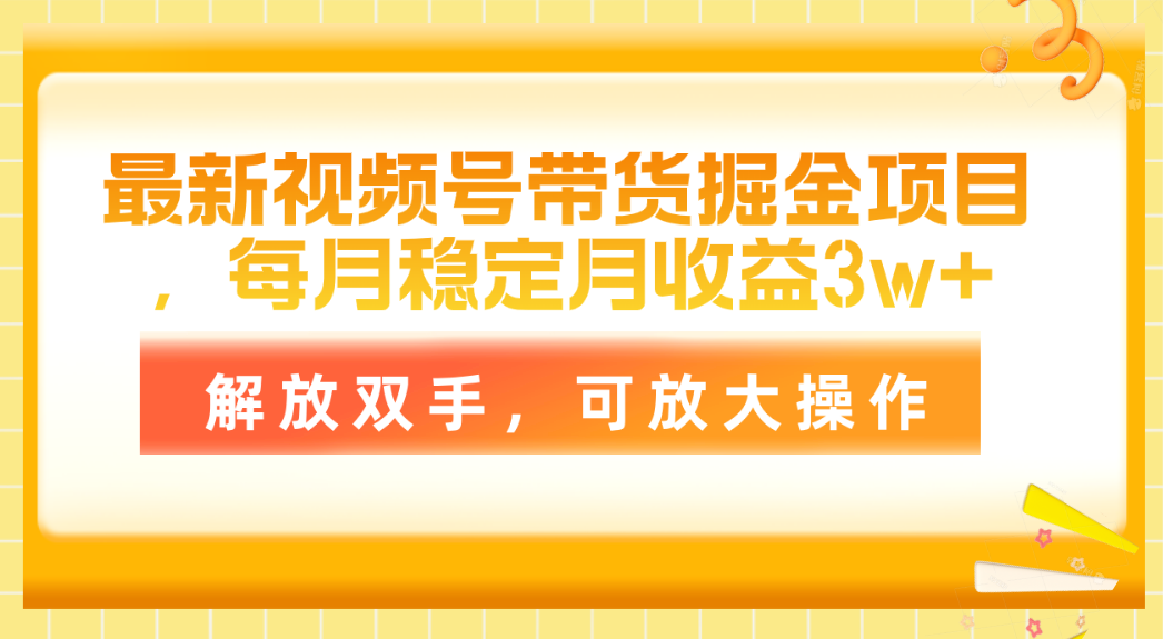 （11010期）全新视频号带货掘金队新项目，每月平稳月盈利3w ，解锁新技能，可变大实际操作-蓝悦项目网