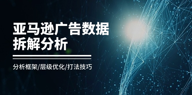 （11004期）亚马逊平台-广告数据拆卸剖析，研究框架/等级提升/玩法方法（8堂课）-蓝悦项目网