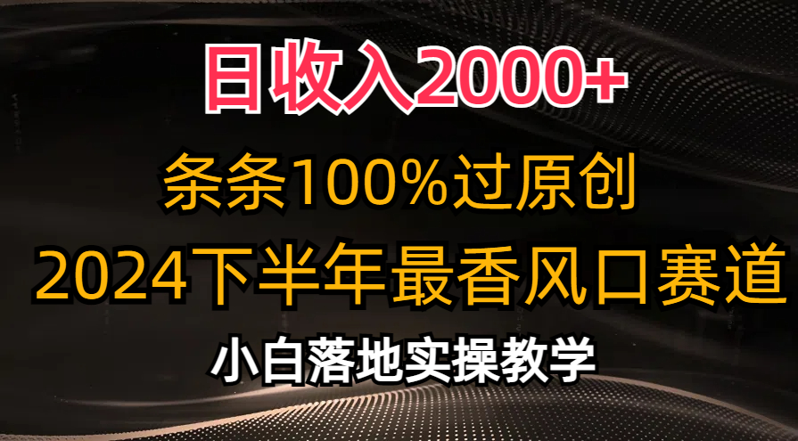 （10951期）日收益2000 ，一条条100%过原创设计，2024后半年最香出风口跑道，新手快速上手-蓝悦项目网