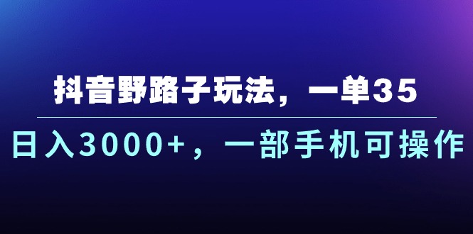 （10909期）抖音视频歪门邪道游戏玩法，一单35.日入3000 ，一部手机易操作-蓝悦项目网