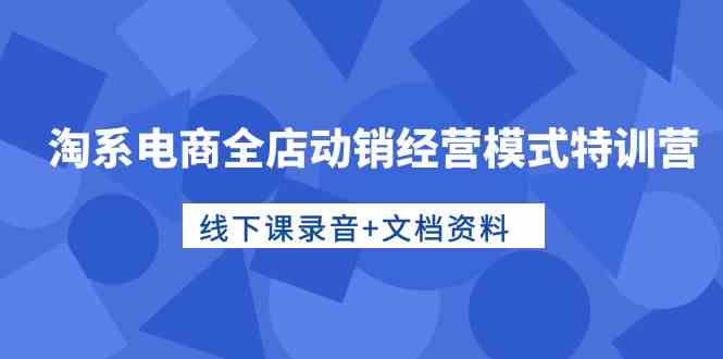 淘系电商全店动销经营模式特训营，线下课录音+文档资料-蓝悦项目网