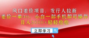 （10827期）出风口价格差新项目，外国投资者引流，价格差一单40，小白一手机即可操作，日入20…-蓝悦项目网