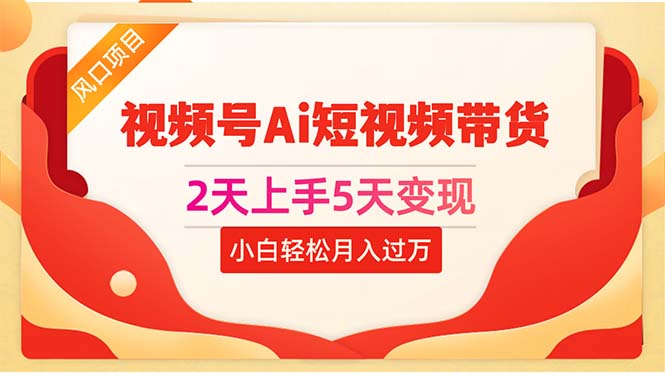 （10807期）2天上手5天变现视频号Ai短视频带货0粉丝0基础小白轻松月入过万-蓝悦项目网