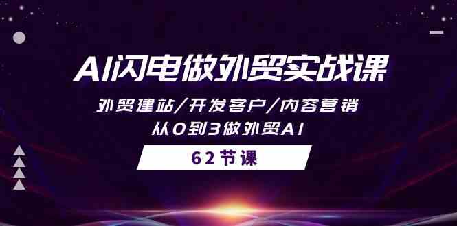 AI雷电做跨境电商实战演练课，外贸网站建设/寻找客户/内容运营/从0到3做跨境电商AI（61节）-蓝悦项目网