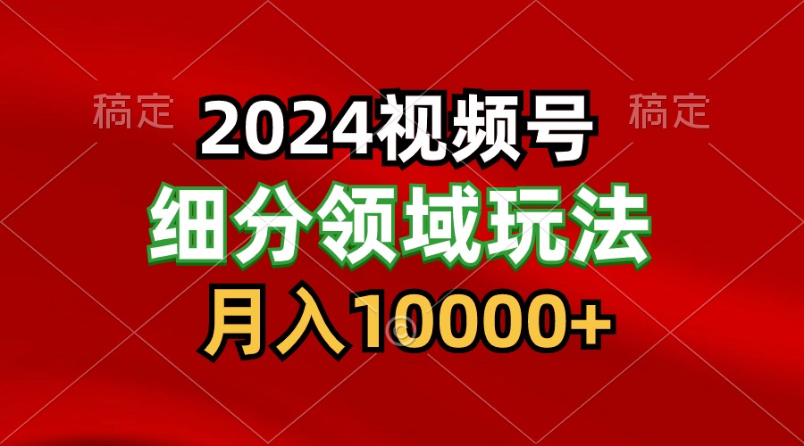 2024微信视频号分为方案细分行业游戏玩法，每日5min，月入1W-蓝悦项目网