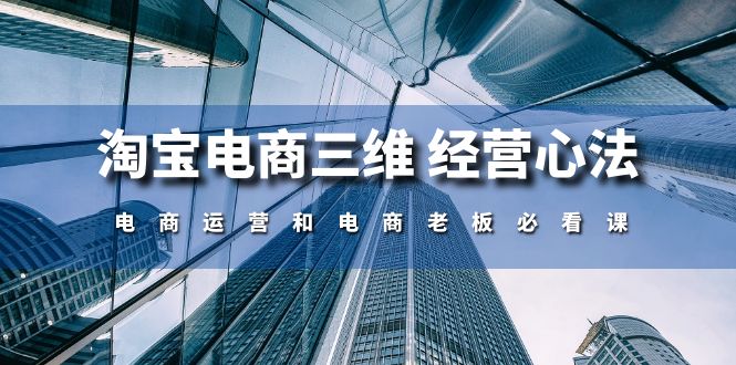 （10761期）淘宝电商三维 经营心法：电商运营和电商老板必看课（59节课）-蓝悦项目网