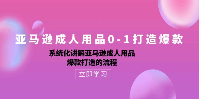 （10493期）亚马逊平台两性用品0-1推出爆款：专业化解读亚马逊平台两性用品爆款打造的操作流程-蓝悦项目网