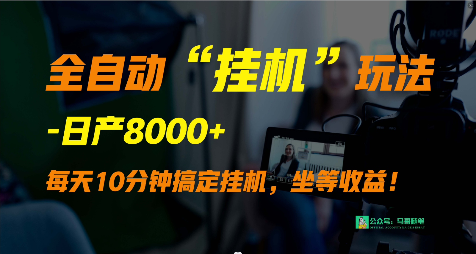 外边卖1980的自动“放置挂机”游戏玩法，完成睡后收入，日产8000-蓝悦项目网