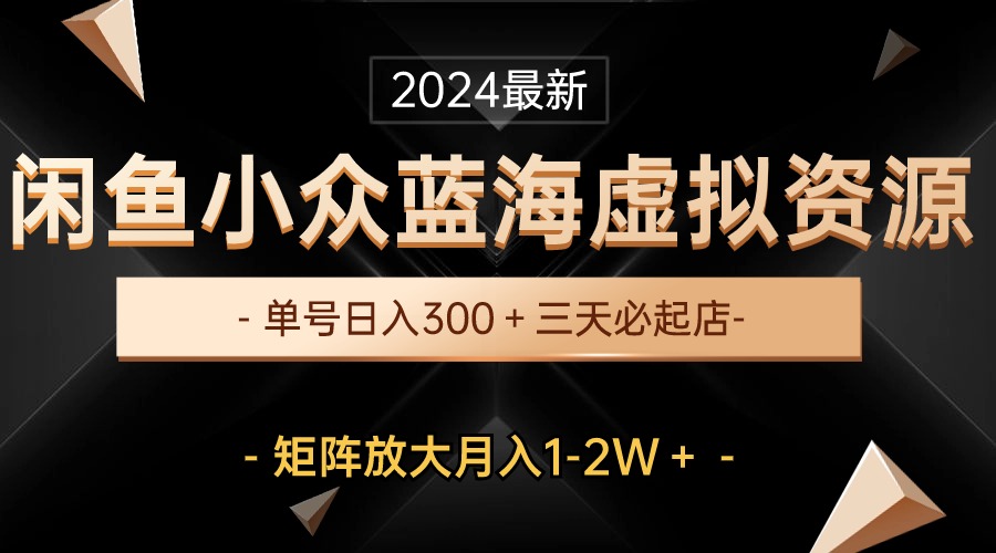 （10336期）最新闲鱼小众蓝海虚拟资源，单号日入300＋，三天必起店，矩阵放大月入1-2W-蓝悦项目网