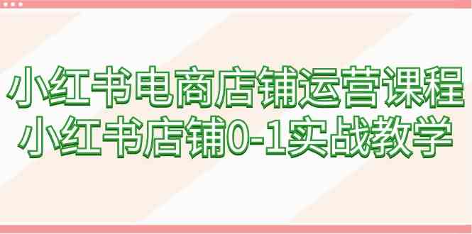 小红书电商店铺运营课程，小红书店铺0-1实战教学-蓝悦项目网