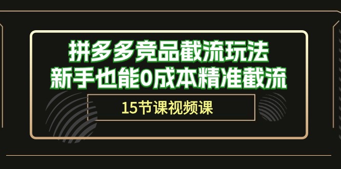 （10301期）拼多多竞品截流玩法，新手也能0成本精准截流（15节课）-蓝悦项目网