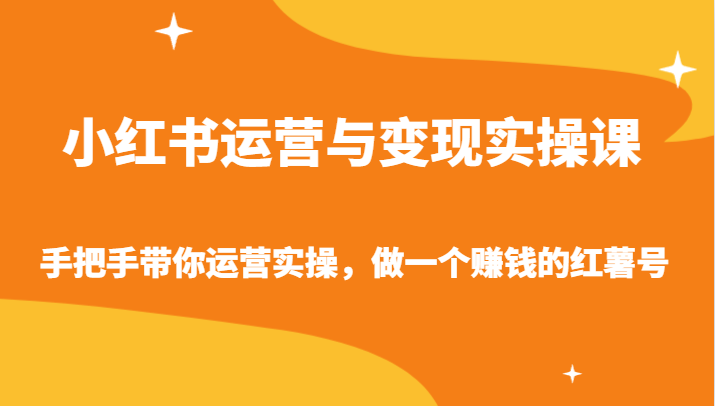 小红书运营与转现实操课-从零陪你经营实际操作，做一个挣钱的地瓜号-蓝悦项目网