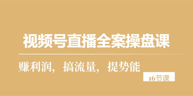 （10207期）微信视频号直播间软装股票操盘课，赚盈利，搞总流量，提潜能（16堂课）-蓝悦项目网