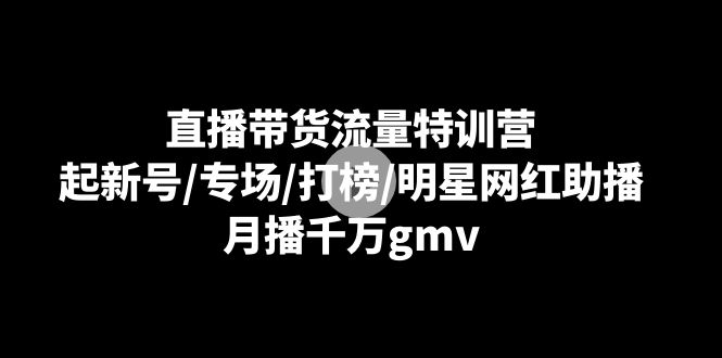 直播卖货总流量夏令营：起小号/盛典/冲榜/明星网红助播，月播一定gmv-蓝悦项目网