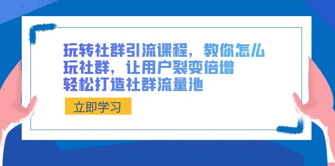 玩转社群引流课程，教你怎么玩社群营销，让裂变拉新增长，让你拥有社群营销流量入口-蓝悦项目网