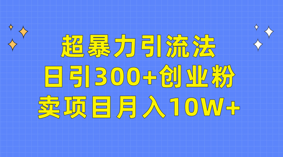 （9954期）超暴力引流法，日引300+创业粉，卖项目月入10W+-蓝悦项目网