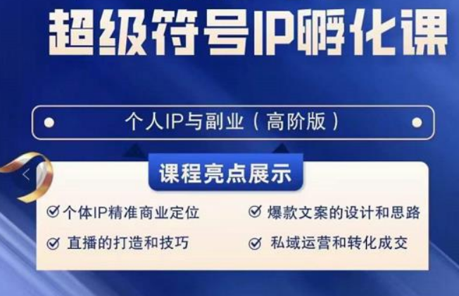 品牌符号IP卵化高级课，创建流量思维底层思维，打造属于自身IP（51堂课）-蓝悦项目网