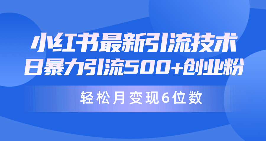 （9871期）日引500 月转现六位数24年全新小红书的暴力行为引流方法做兼职粉实例教程-蓝悦项目网