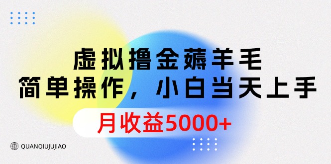 （9864期）虚似撸金撸羊毛，易操作，新手当日入门，月盈利5000-蓝悦项目网