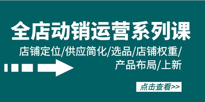 （9845期）店铺·促销经营系列产品课：店铺运营/供货简单化/选款/宝贝权重/产品布局/上架-蓝悦项目网