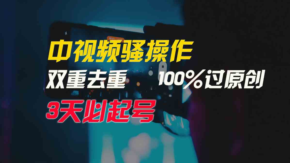 （9649期）中视频骚操作，双重去重100%过原创，3天比必起号，简单无脑，月入3W+-蓝悦项目网