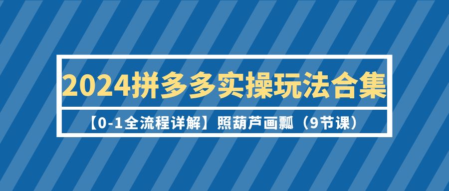 （9559期）2024拼多多平台实际操作游戏玩法合辑【0-1全过程详细说明】照猫画虎（9堂课）-蓝悦项目网