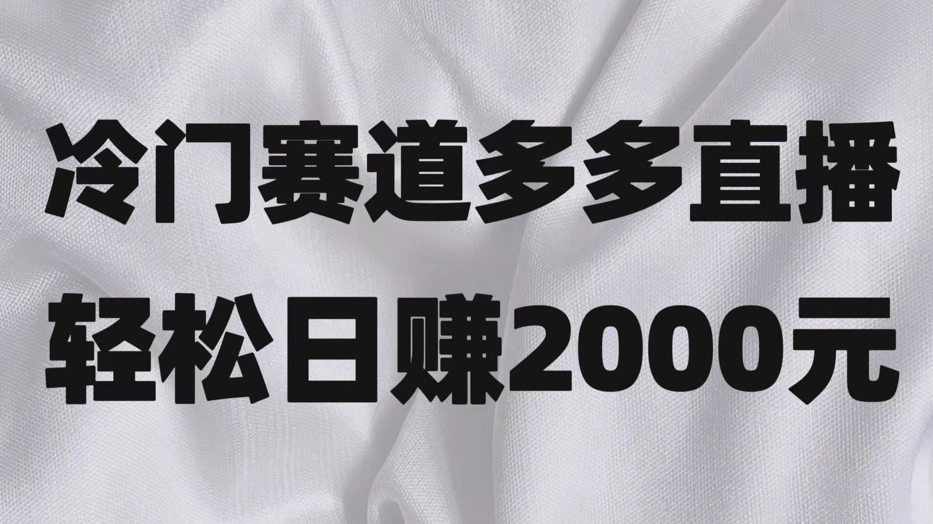 小众跑道拼多多直播新项目，简易念文章，日盈利2000＋-暖阳网-优质付费教程和创业项目大全-蓝悦项目网