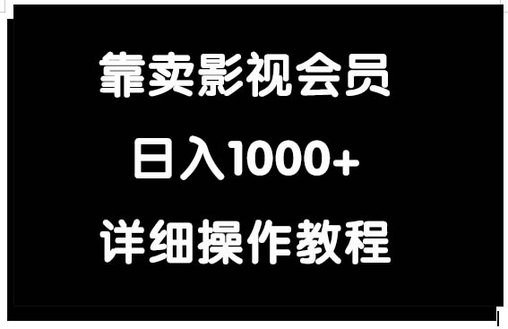 （9509期）靠卖影视会员，日入1000+-蓝悦项目网