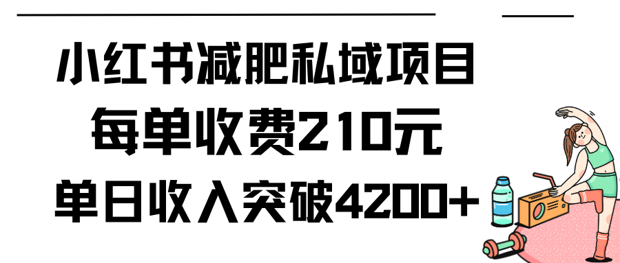 （9466期）小红书的减肥瘦身公域新项目每一单收费标准210元单日交易量20单，最大日入4200-蓝悦项目网