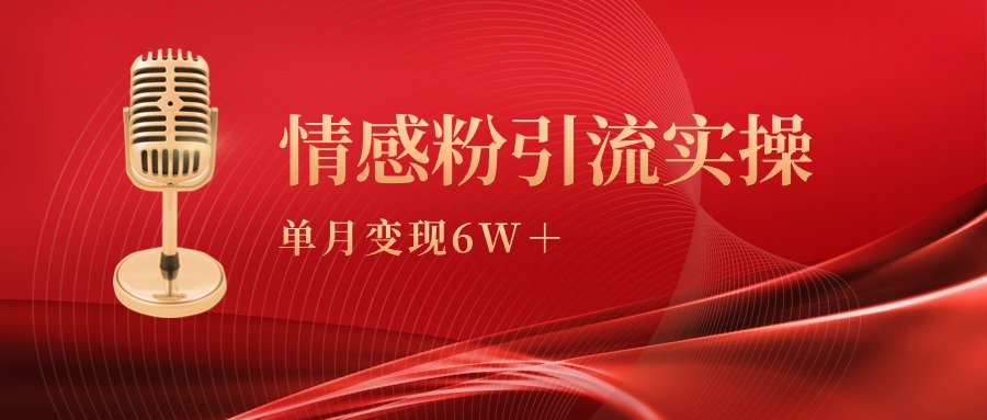 （9473期）单月变现6w+，情感粉引流变现实操课-蓝悦项目网