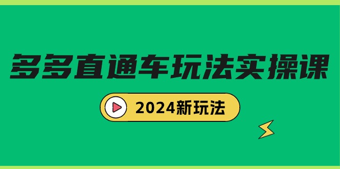 （9412期）多多直通车玩法实战课，2024新玩法（7节课）-蓝悦项目网