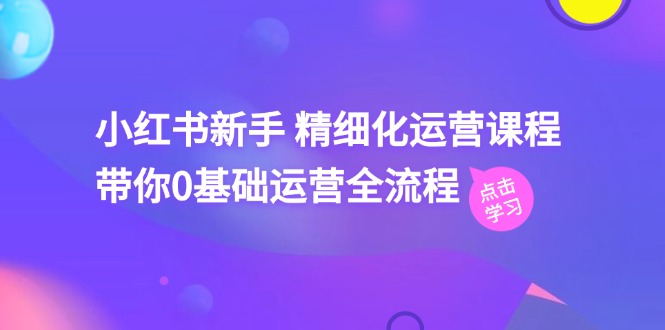 小红书新手精细化运营课程，带你0基础运营全流程（42节视频课）-蓝悦项目网