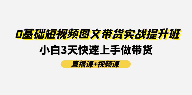 0基础短视频图文带货实战提升班，小白3天快速上手做带货(直播课+视频课)-蓝悦项目网