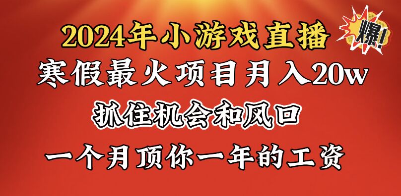 （8778期）2024年假期爆红新项目，小游戏直播月入20w ，懂得了以后我们将翻盘-蓝悦项目网