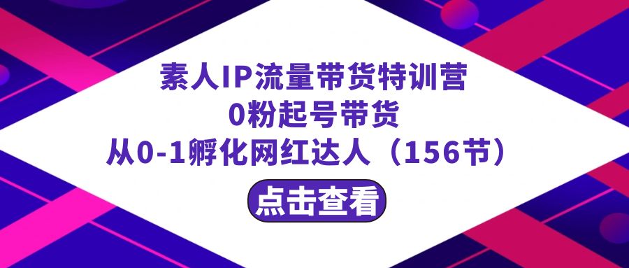 （8776期）繁星·计划素人IP流量带货特训营：0粉起号带货 从0-1孵化网红达人（156节）-蓝悦项目网