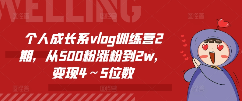 个人提升系vlog夏令营2期，从500粉增粉到2w，转现4～5个数-蓝悦项目网