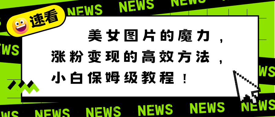 （8616期）美女图片的魔力，涨粉变现的高效方法，小白保姆级教程！-蓝悦项目网