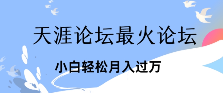 点爆公域运用最红话题讨论天涯社区、新手轻轻松松月入了w-蓝悦网_分享蓝悦网创业资讯_最新网络项目资源-蓝悦项目网