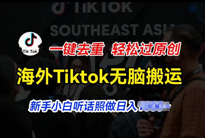 国外Tiktok小视频没脑子运送，一键去重轻松突破原创设计，新手入门照着做日入多张【揭密】-蓝悦项目网