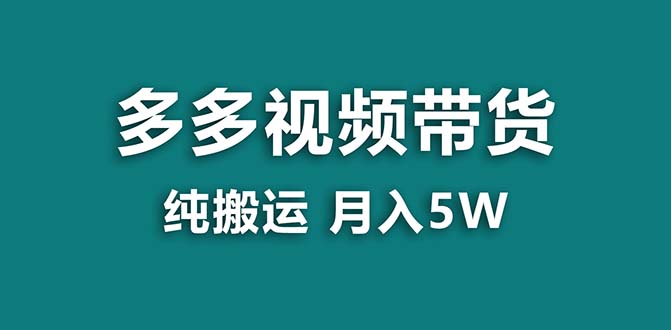 （8491期）【蓝海项目】拼多多视频卖货 纯运送一个月做了5w提成，新手也可以操控 送专用工具-蓝悦项目网