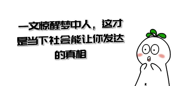 （8480期）某微信公众号付费文章《一文 惊醒梦中人，这才是当下社会能让你发达的真相》-蓝悦项目网