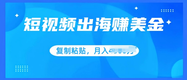 小视频出航赚美金，没脑子运送批量处理，新手快速掌握-蓝悦项目网