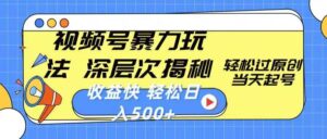 【视频号分成计划】，热点娱乐赛道，暴力涨粉+分成，日入500+，0门槛，适合新手，宝妈操作-蓝悦项目网