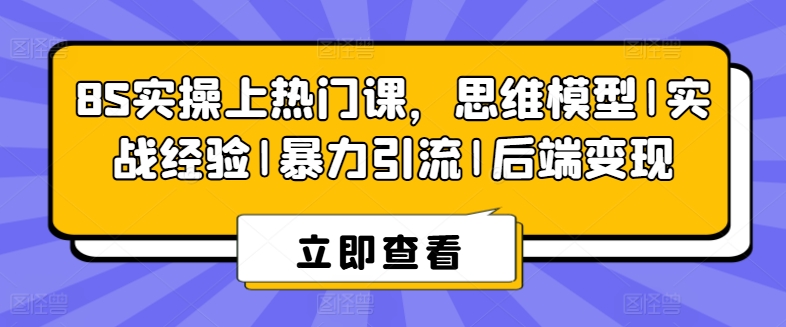 8S实际操作抖音上热门课，思维模型|实践经验|暴力行为引流方法|后面转现-蓝悦项目网